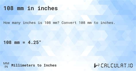 108 Mm To Inches
