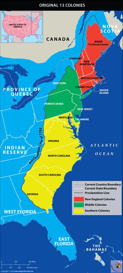 13 Colonies Original Map