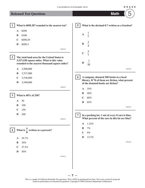 5 Grade Math