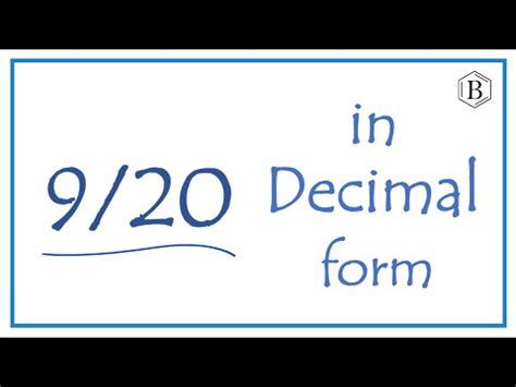 9/20 As Decimal