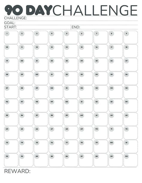 90 Day Calendar