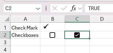 Add Checkmark Excel