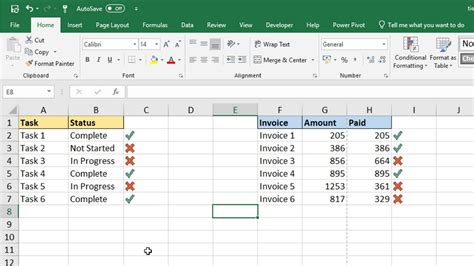 Add Tick Excel