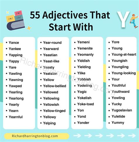 Adjective Start Y