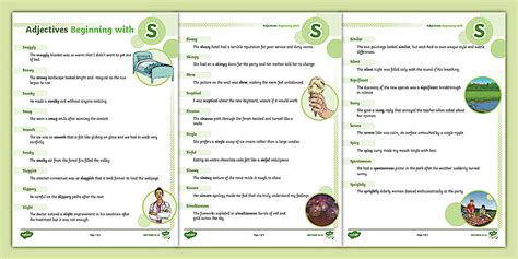 Adjectives Beginning With S