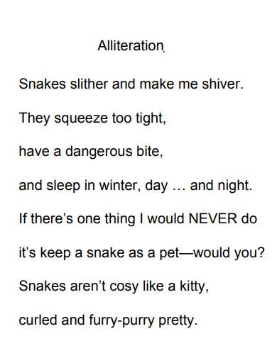 Alliteration Poem Examples