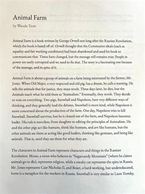 Animal Farm Book Essay