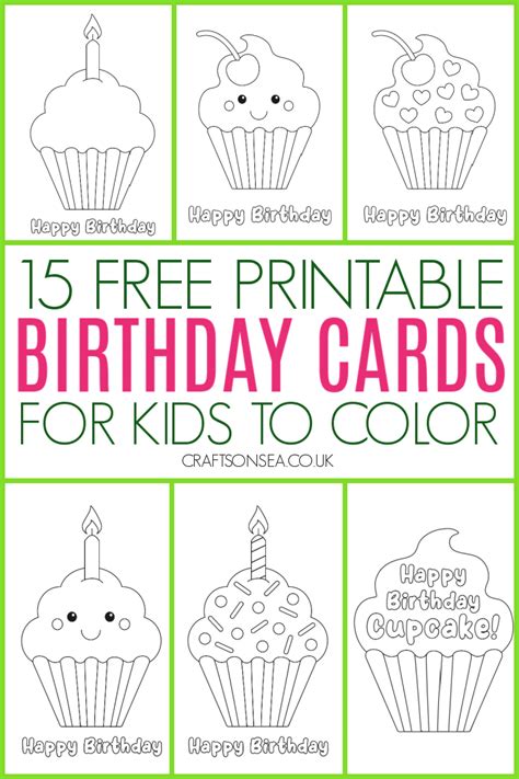 Birthday Cards Colouring