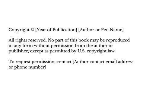 Book Copyright Page