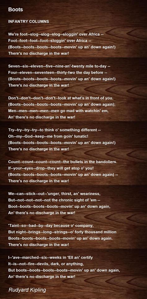Boots Boots Poem
