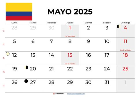 Calendario De Mayo 2025