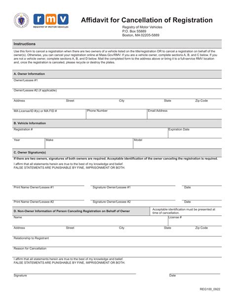 Cancel Registration In Ma