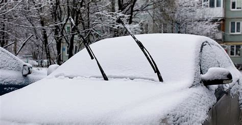 Car Wipers Up In Snow