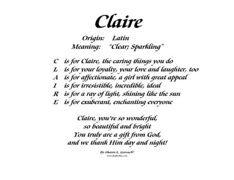 Claire Meaning Of