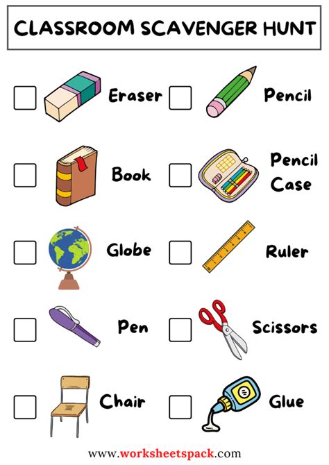 Classroom Scavenger Hunt