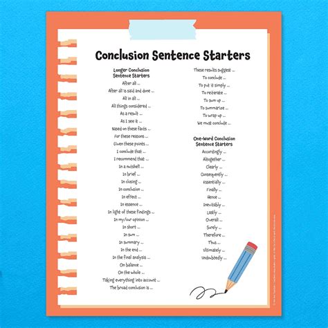 Closing Sentence Starters