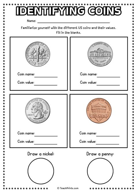 Coin Identification Worksheet