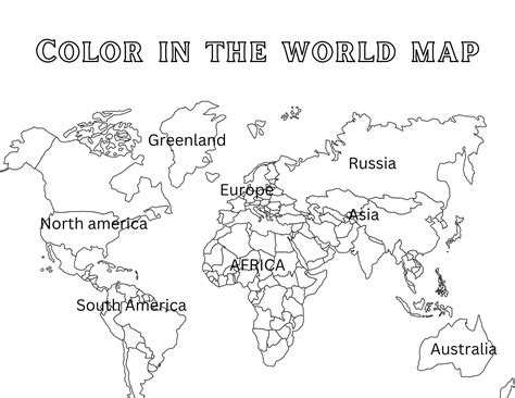 Colouring Page World Map