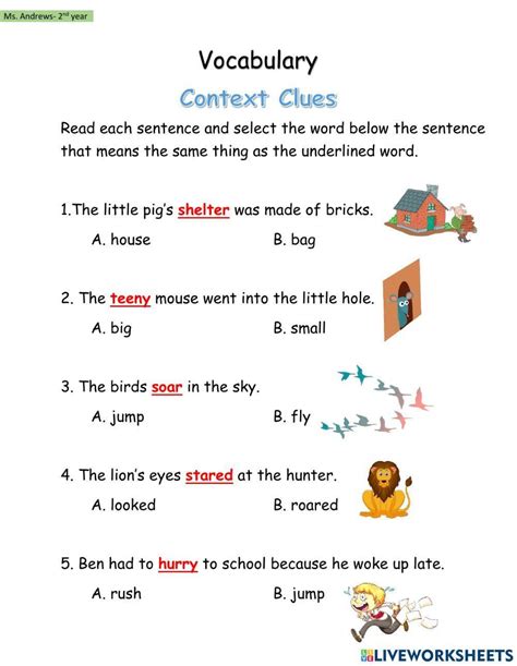 Context Clues Worksheets