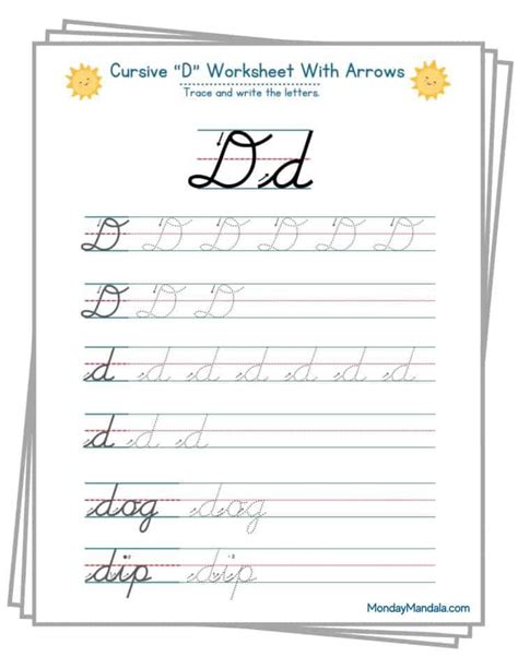 Cursive Uppercase D