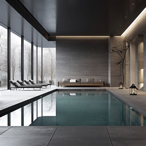Dark Indoor Swimming Pool