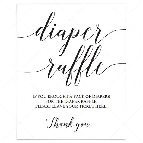 Diaper Raffle Sign