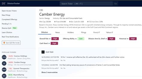Dilution Tracker