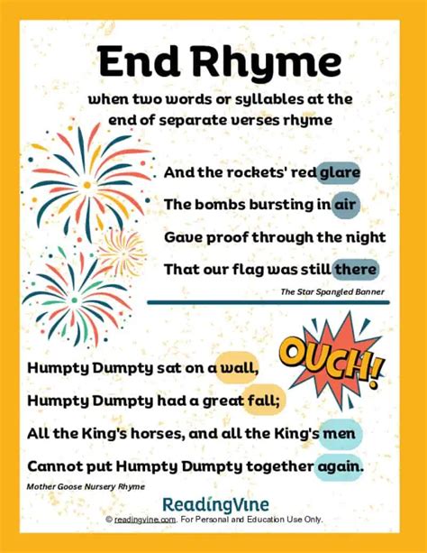 End Rhyme Dictionary