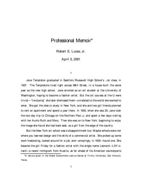 Examples Of Memoirs