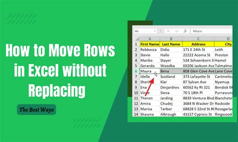 Excel Move Row