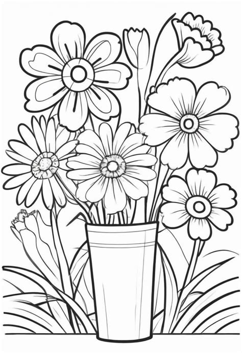 Flowers Coloring Sheet