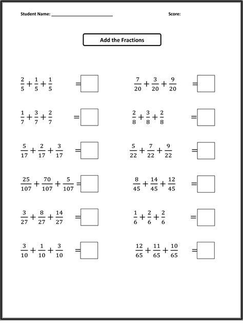 Fourth Grade Math Worksheets