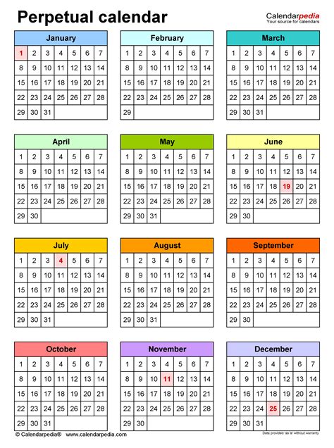 Full Year Calendar
