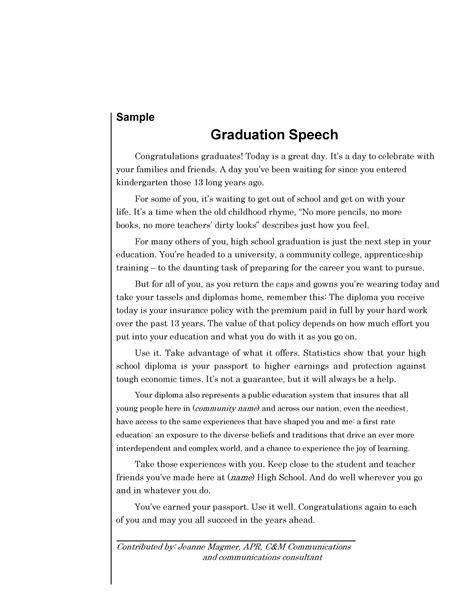 Graduation Speech Ideas