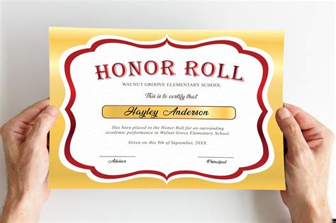 Honor Roll Certificate