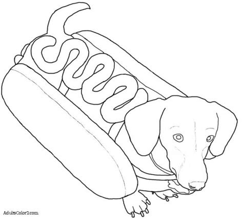 Hot Dog Coloring Page