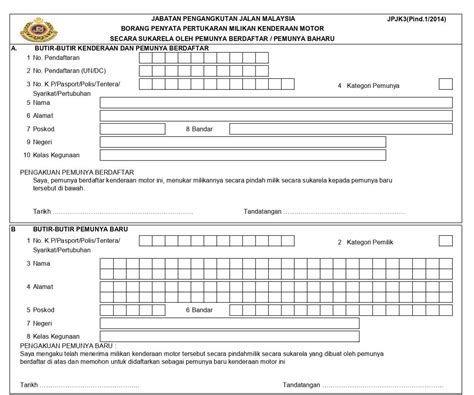 How To Change Ownership Motor Vehicle Jpj