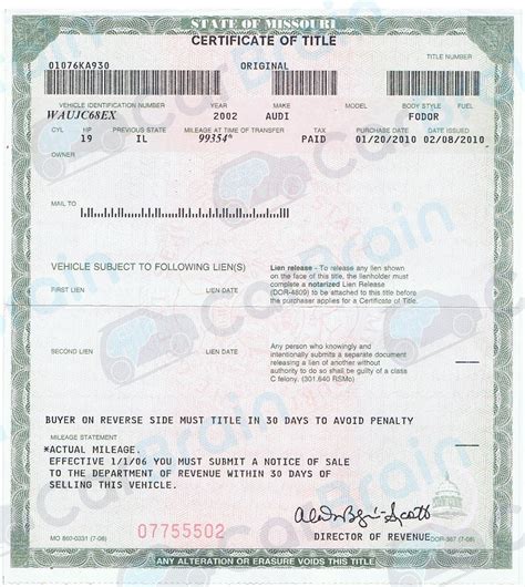 How To Transfer Car Title Missouri