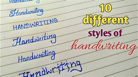 Kinds Of Penmanship