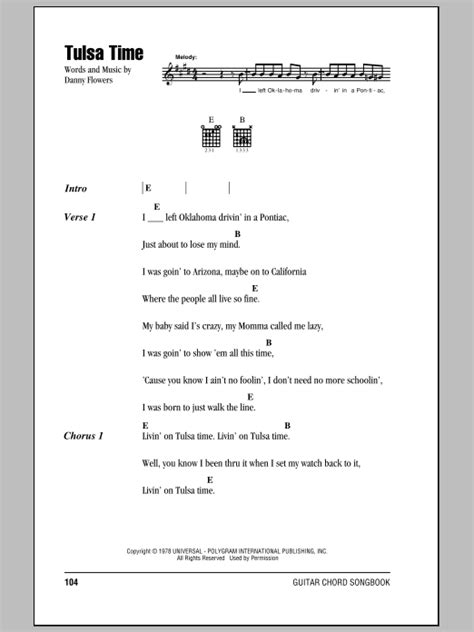 Lyrics Tulsa Time