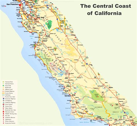 Map Of Ca Coast