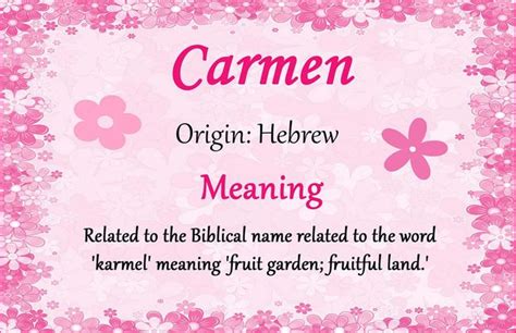 Meaning Name Carmen