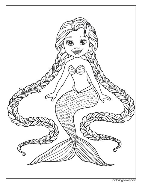 Mermaid Colouring Images