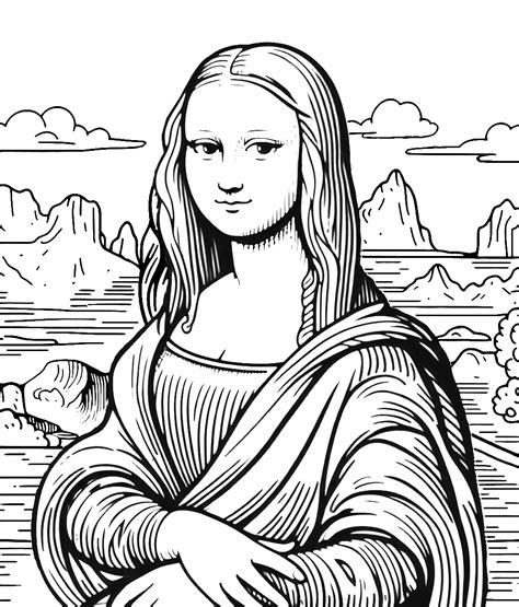 Mona Lisa Coloring Page