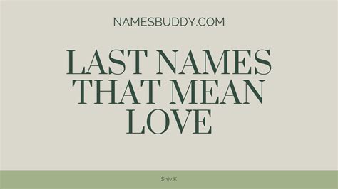 Names I Love