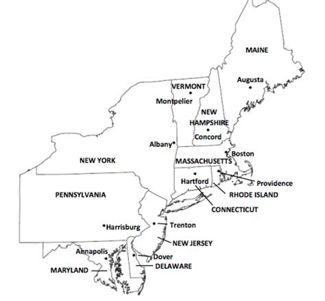 Northeast States With Capitals