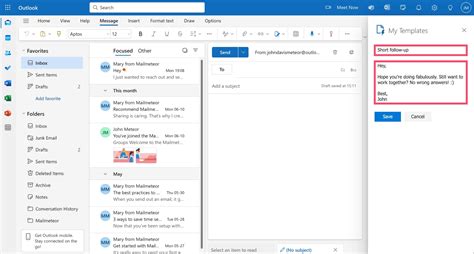 Outlook Template Email