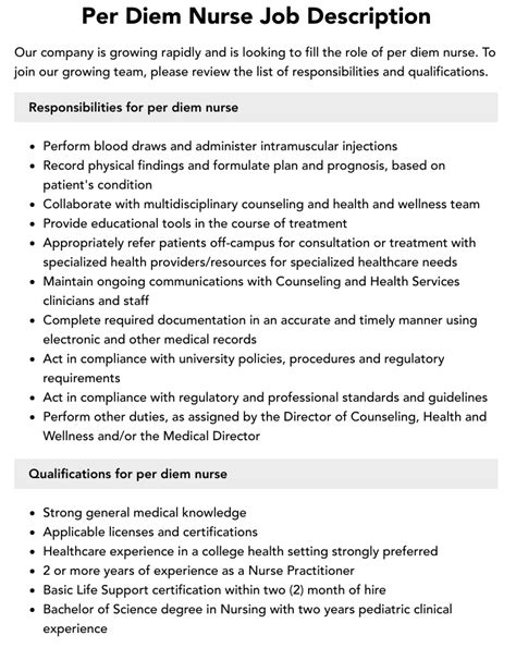 Per Diem Nurse Jobs