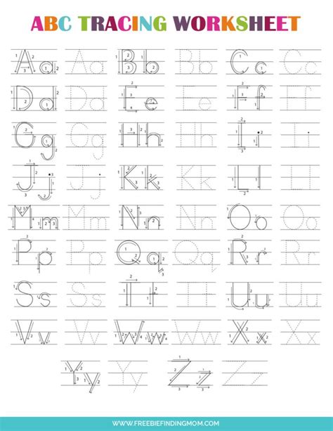 Preschool Letter Tracing Sheets
