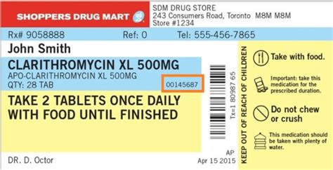 Prescription Bin Number